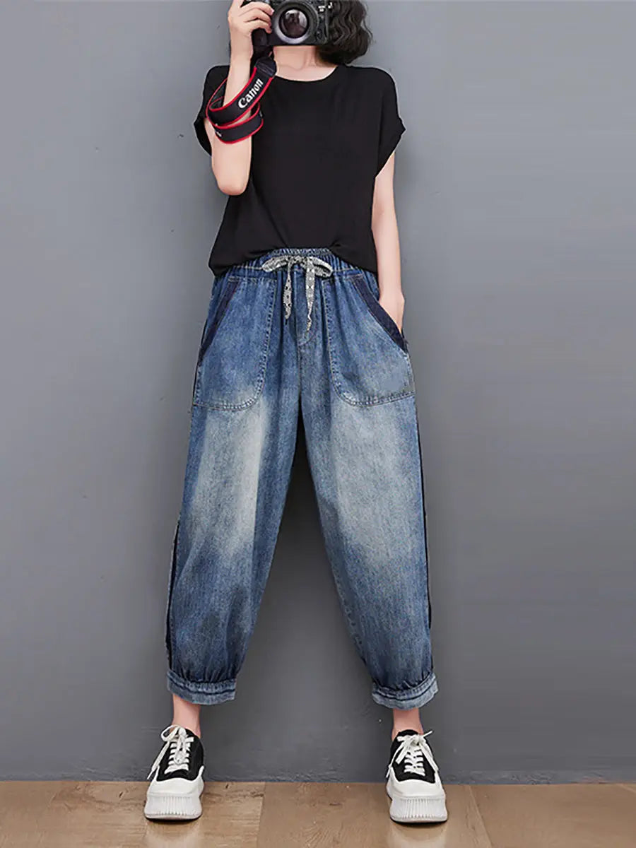 Wahed Spliced Denim Pants