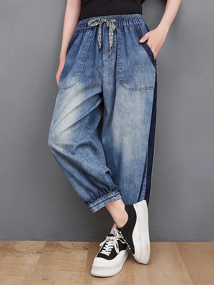 Wahed Spliced Denim Pants