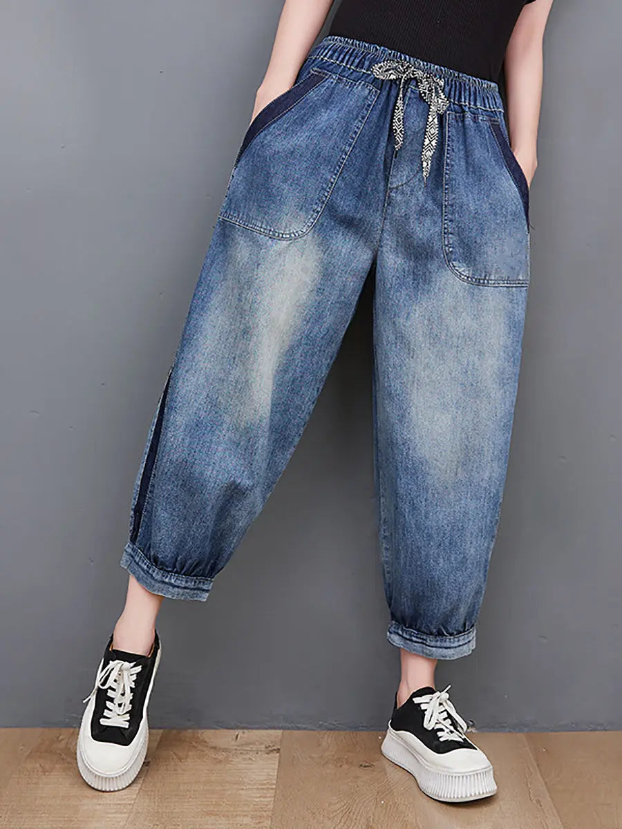 Wahed Spliced Denim Pants