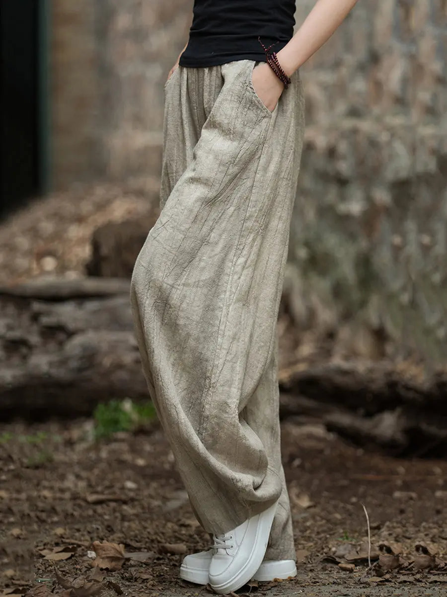 Tie-dye Fleece-lined Harem Pants