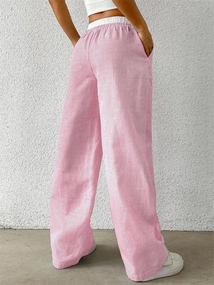 Leopard Drawstring Elastic Waist Loose Winter Pant