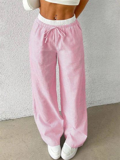 Leopard Drawstring Elastic Waist Loose Winter Pant