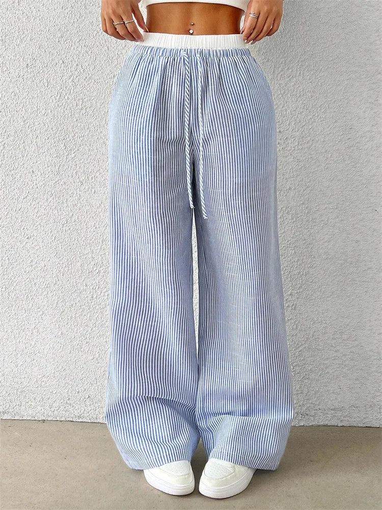 Leopard Drawstring Elastic Waist Loose Winter Pant