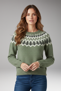 ’s Sweater With Round Neck and Ribbed Surface