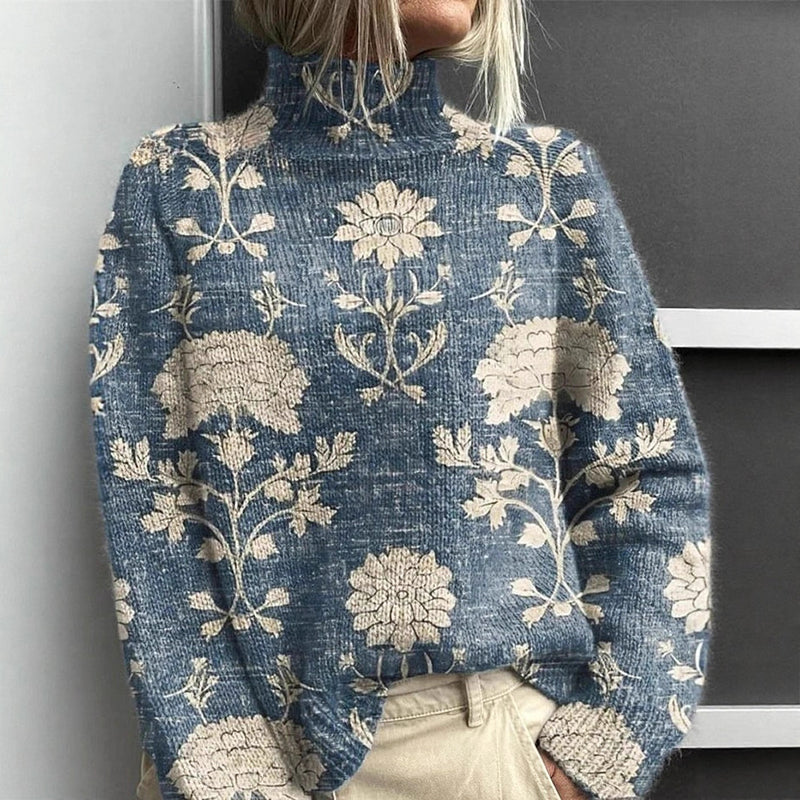 ’s Patterned Turtleneck Sweater