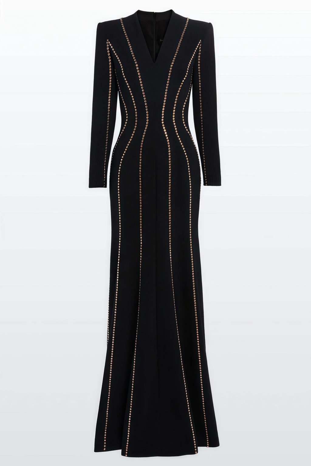 Luxrtp Black Rhinestone Maxi Dress