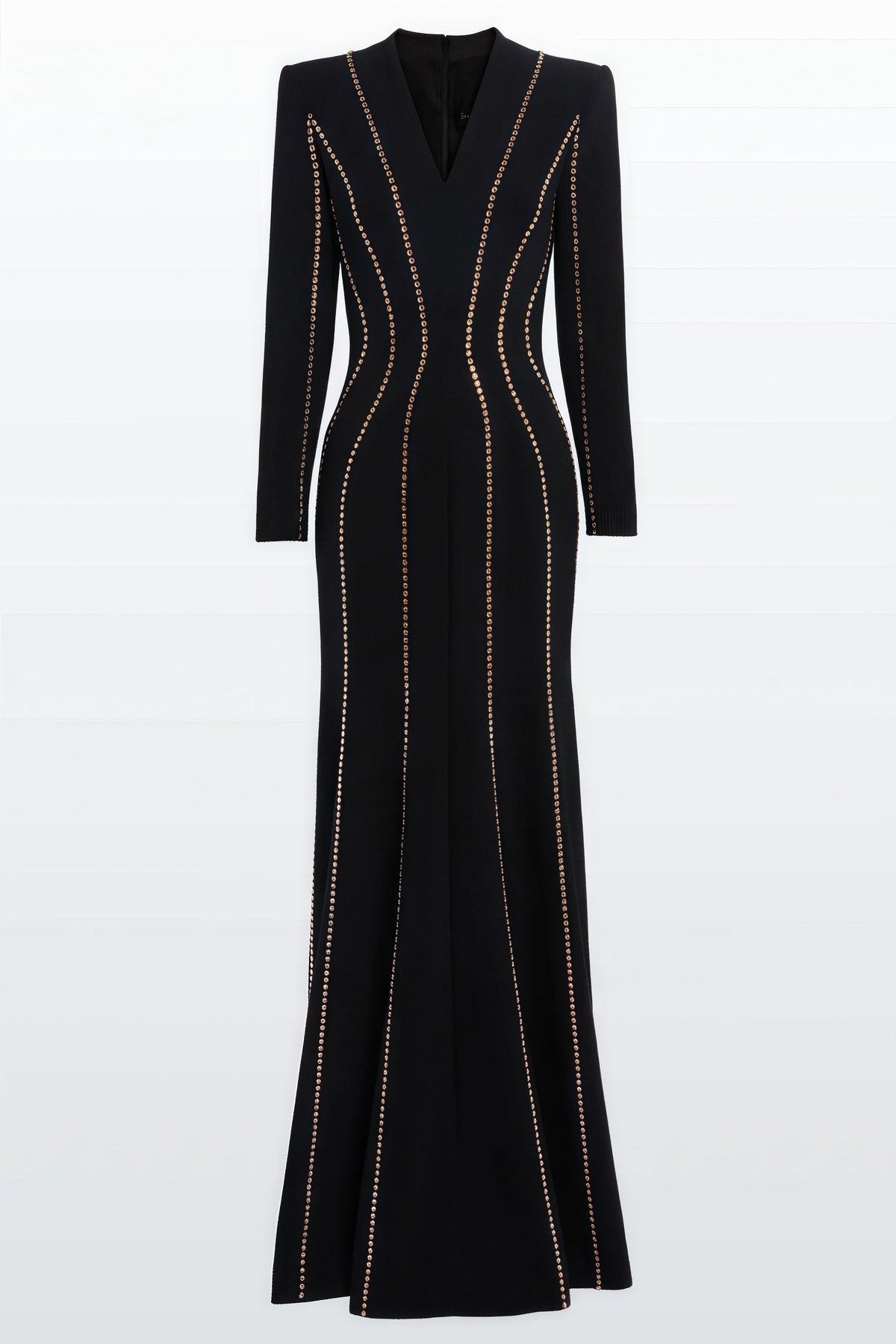 Luxrtp Black Rhinestone Maxi Dress