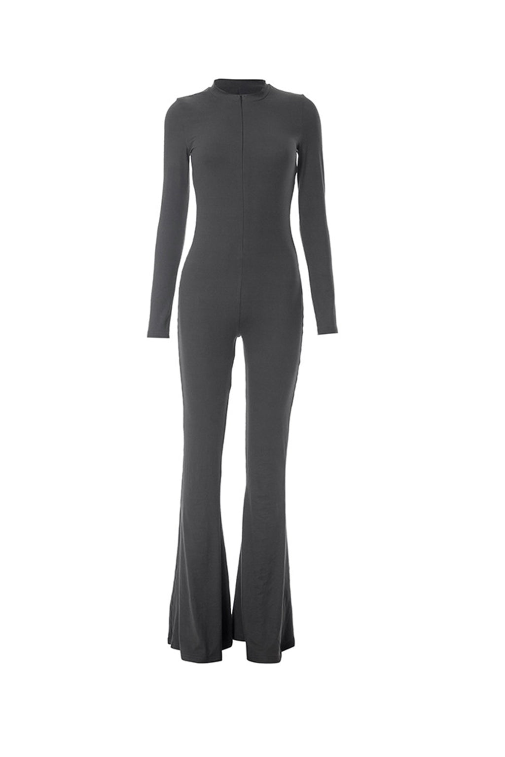 Zipper Flares Jumpsuits