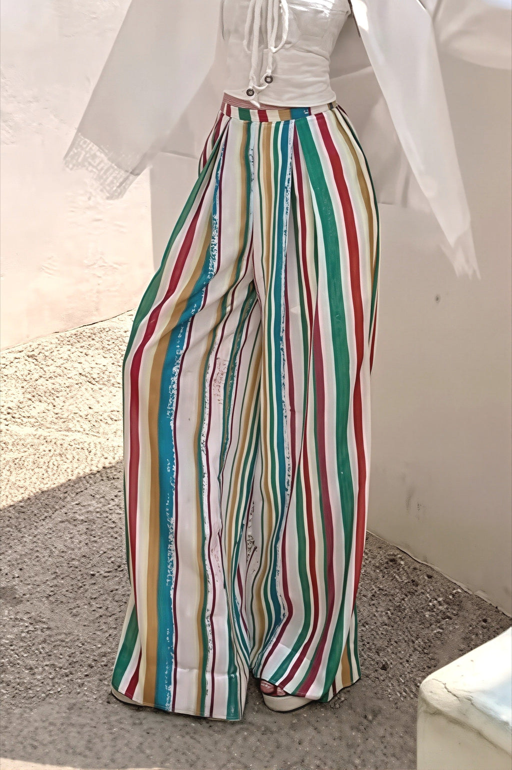 Colorful Stripe High Waist Pants