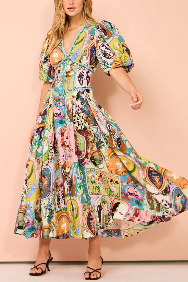 Midi Dress in Multi