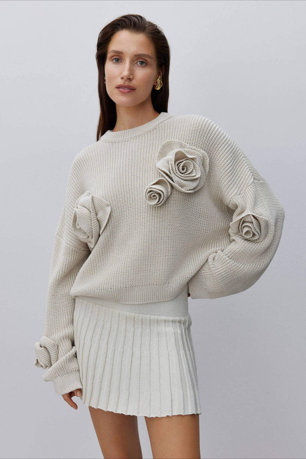 Rose Long Sleeve Knit Sweater