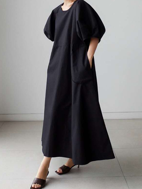 Original Bishop Sleeve Color Midi Dress