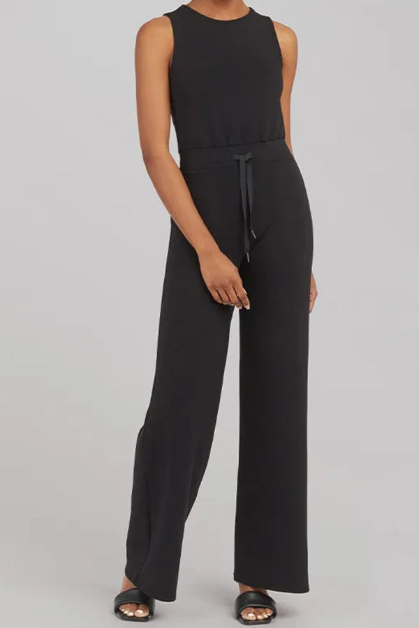 Slender Sleeveless Color Jumpsuit