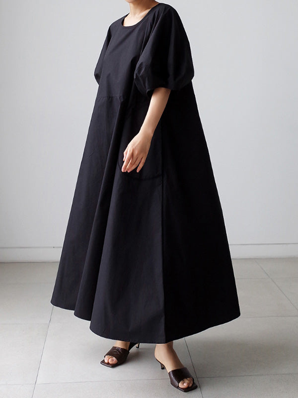 Original Bishop Sleeve Color Midi Dress