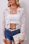 Lace See-through Long Sleeve Cardigan