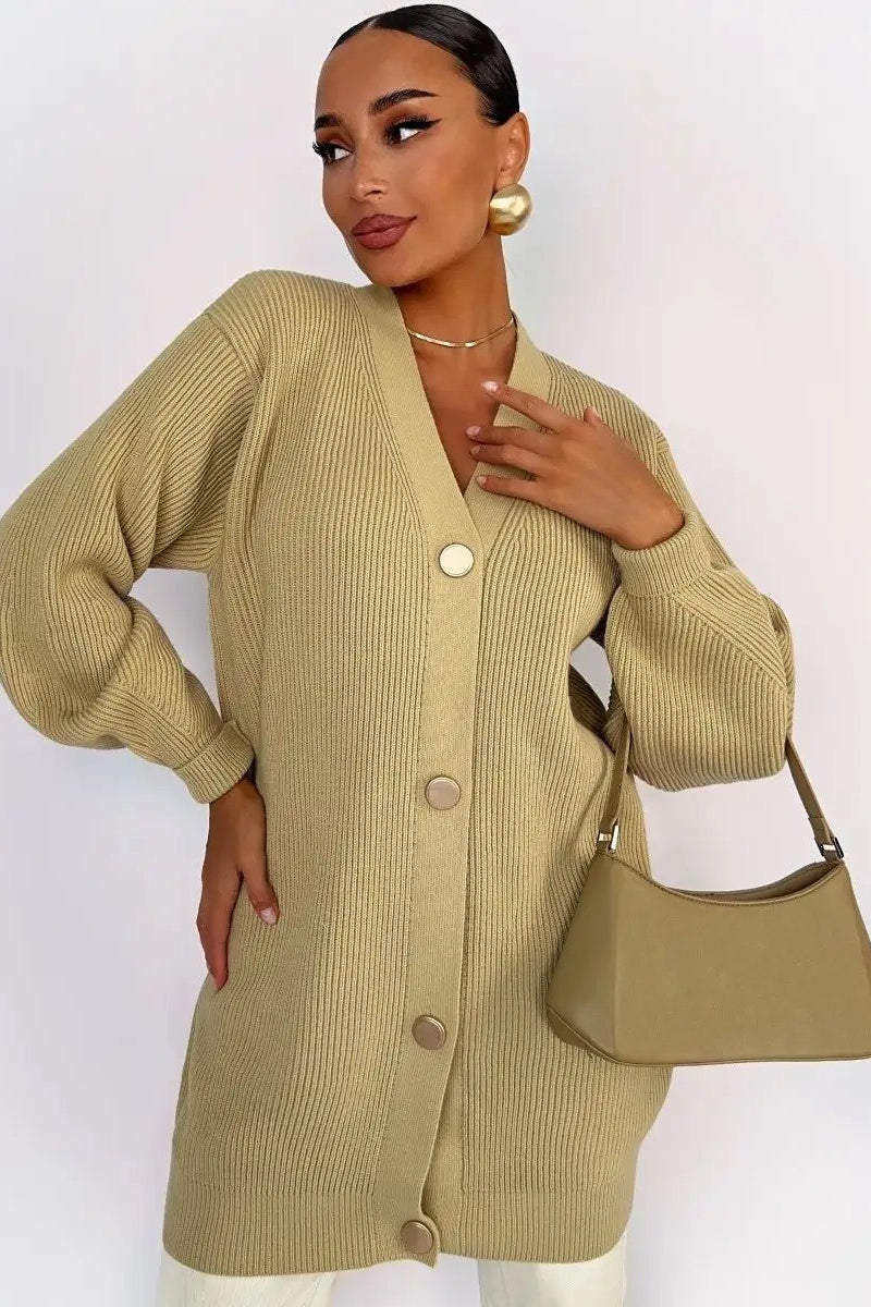 Color Relaxed Knit Cardigan