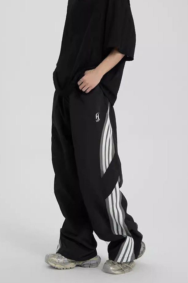 Color Block Stripe Quick Dry Loose Pants