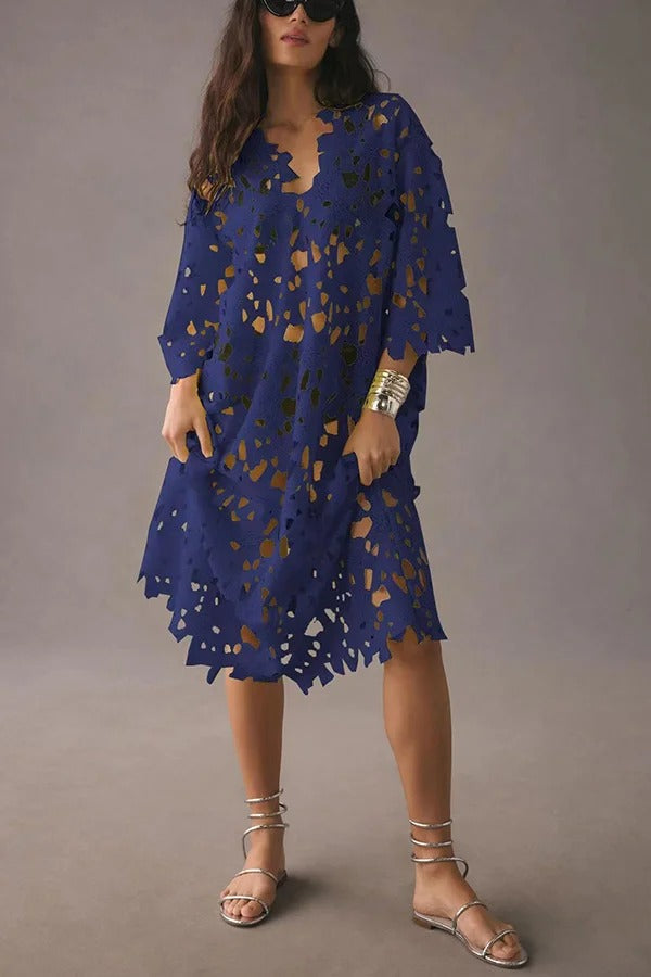 I Belong Here Eyelet Lace Cover Up Beach Midi Dress