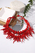 Red Coral Necklace Two-piece Set