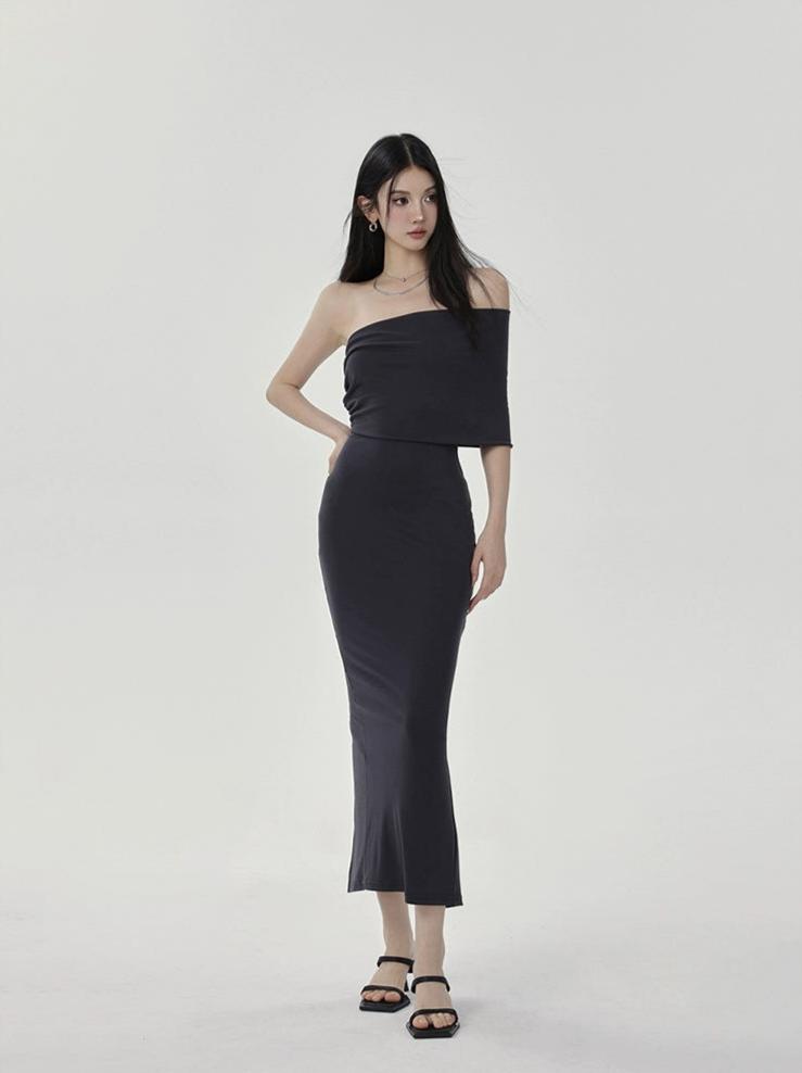 One-shoulder Bodycon Midi Dress
