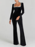 Crystal Embellished Flared Jumpsuit