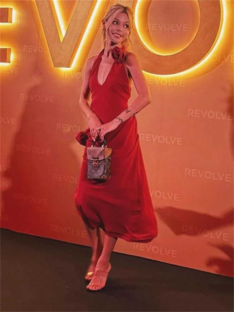 Pleated V-neck Long Dress for High Waist Split Sleeveless Party Looks Evening Partywear ’s Dress