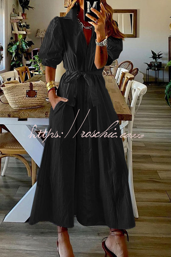Stella Pocketed Shirt Midi Dress