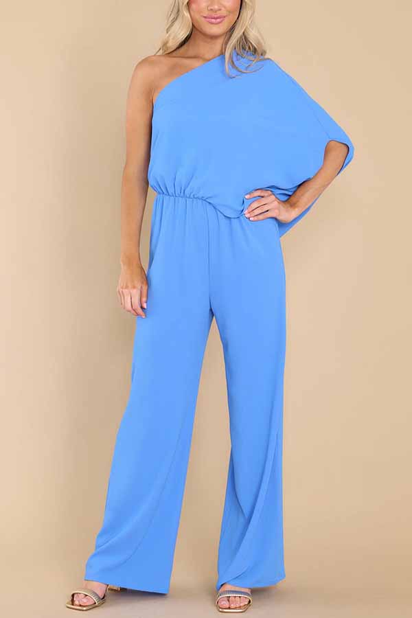 Slim Drape High Waist Jumpsuit