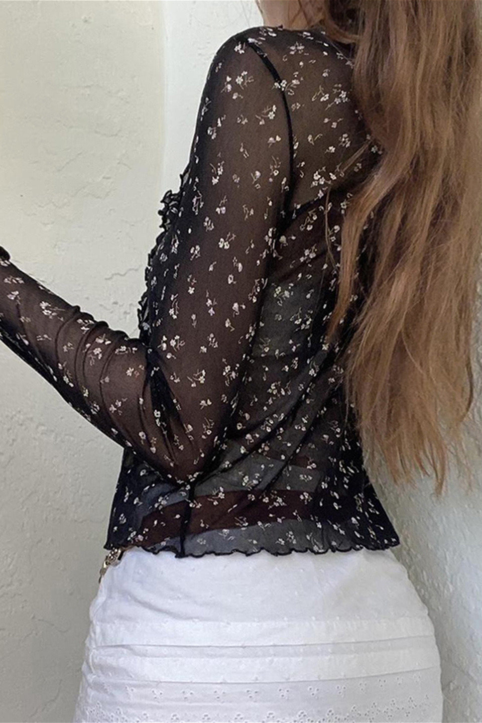 French Bow Tie Tulle Cardigan Blouse