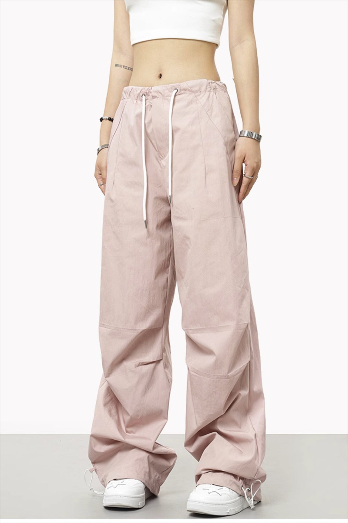 Athletic Drawstring Elastic Waist Pants