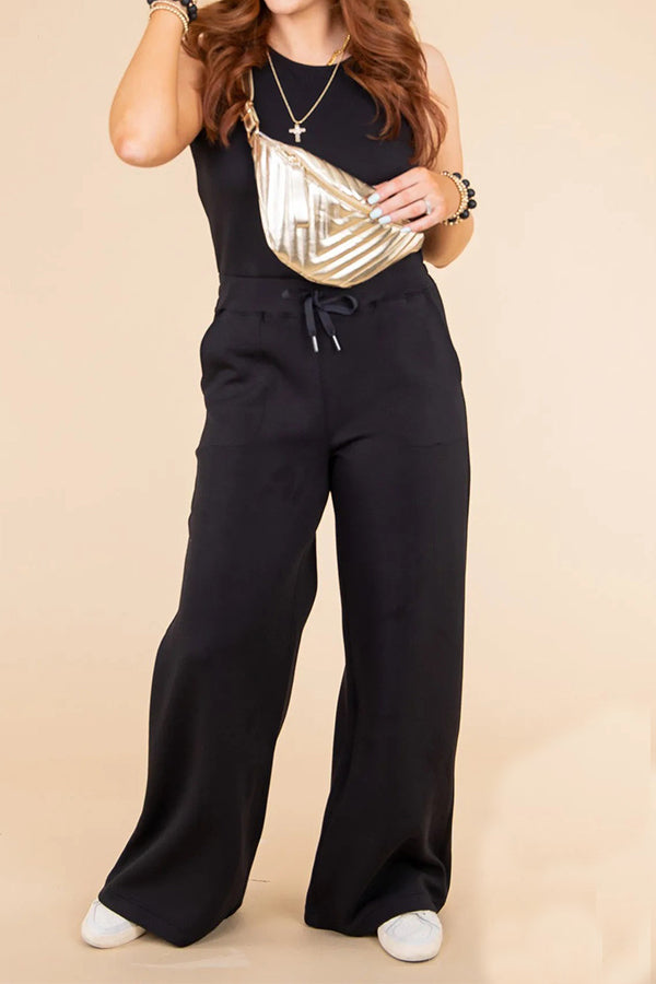 Slender Sleeveless Color Jumpsuit