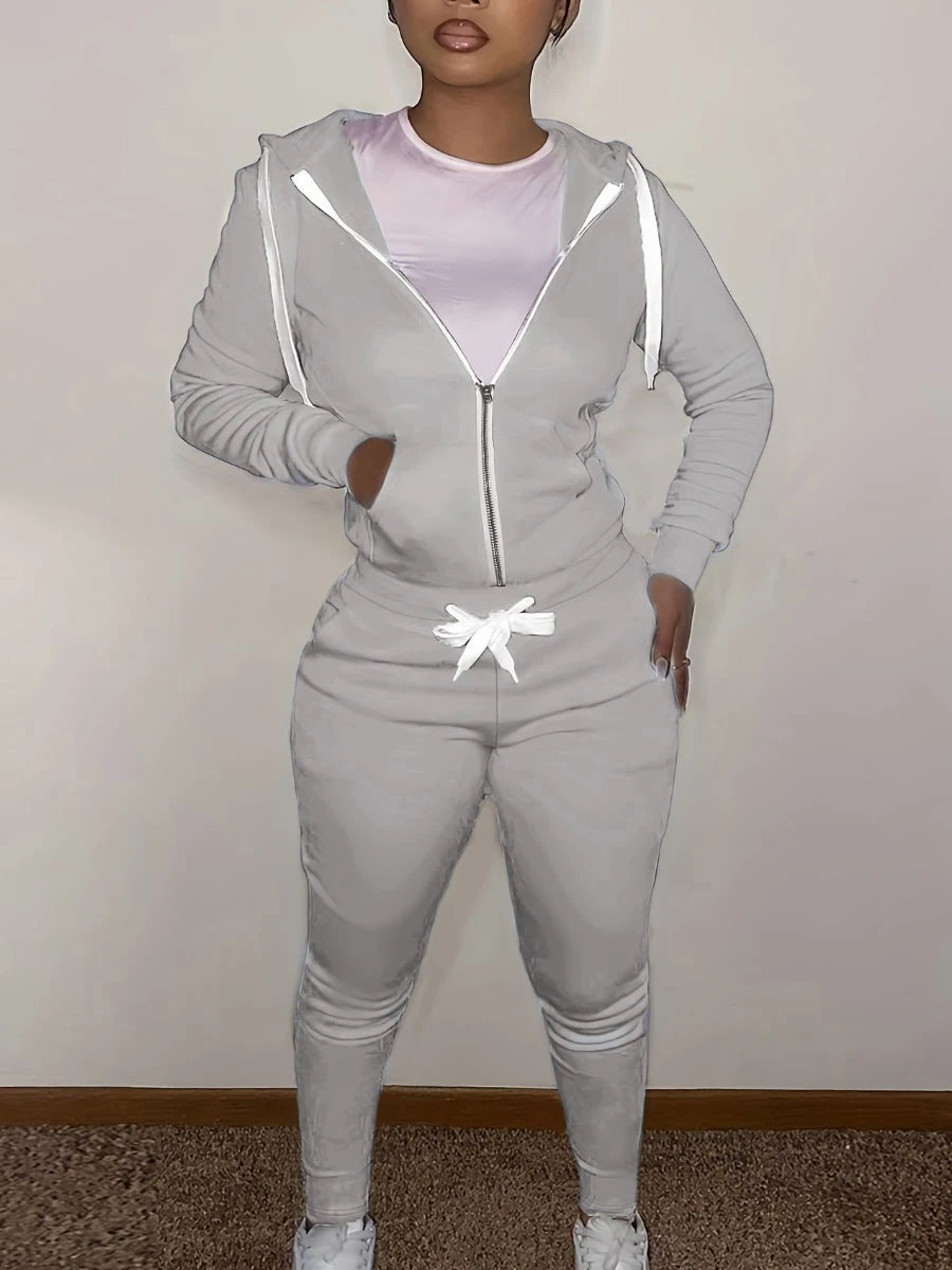 Basics Kangaroo Pocket Pants Drawstring Trousers Winter Autumn Tracksuit Coat