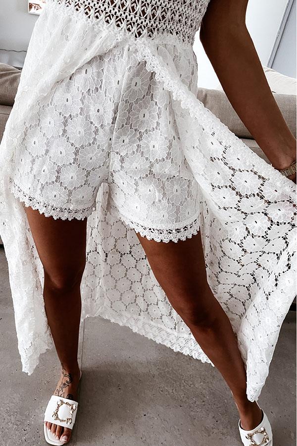 Skirt Stitching Lace Fabric Romper