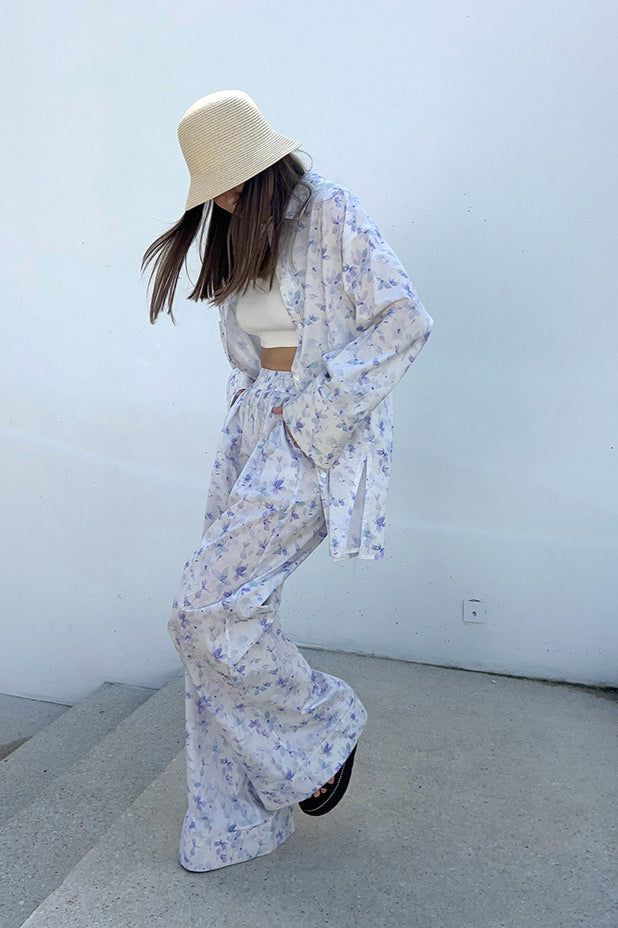 Retro Shirt Pants Two Piece Set