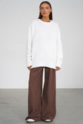 Classic Crew Neck Relaxed Knit Sweater