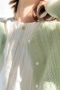 Lightweight Hollow Knit Vest Cardigan