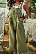 Witty Remark Linen Pockets Overall Jumpsuit