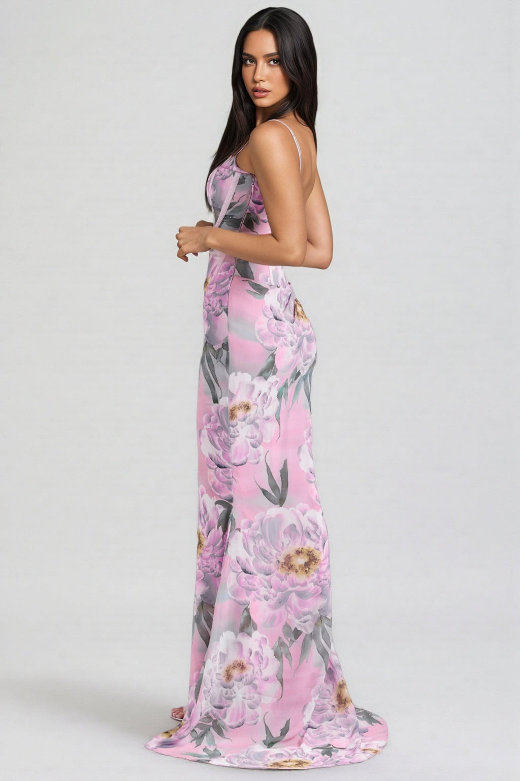 Noely Pink Corset Maxi Dress