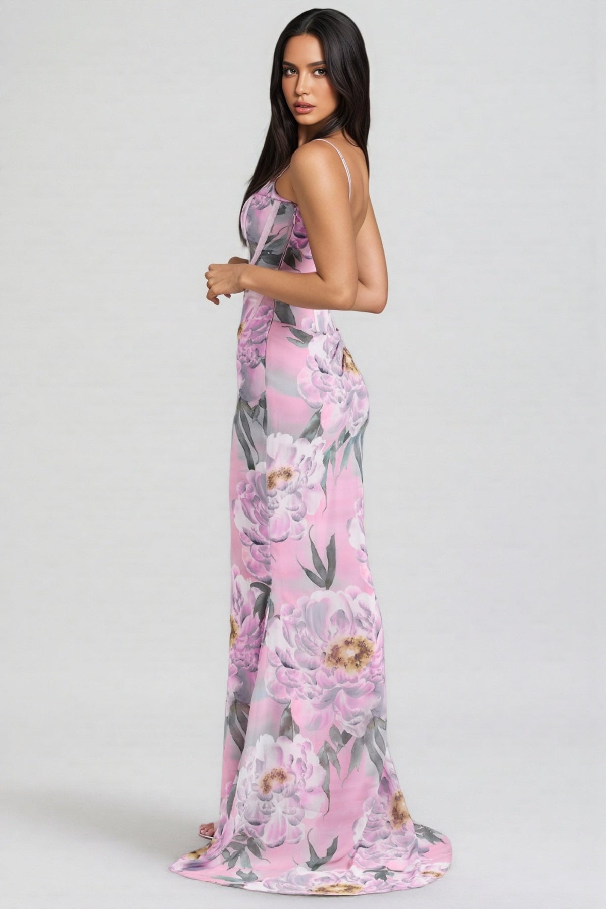 Noely Pink Corset Maxi Dress