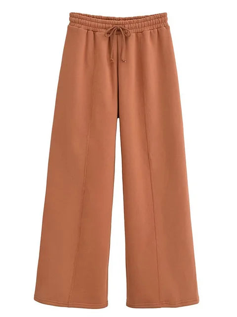Autumn 2 Piece-set Tracksuit Trousers Outfits Female Slim High Waist Drawstring Clothes Loose ’s Pants Sets