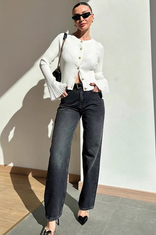 Rib Knit Slim Cardigan