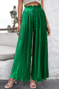 High Waist Pants Drape Pleated Wide Leg Trousers