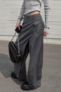 Deconstructed Wide-leg High-waist Pants