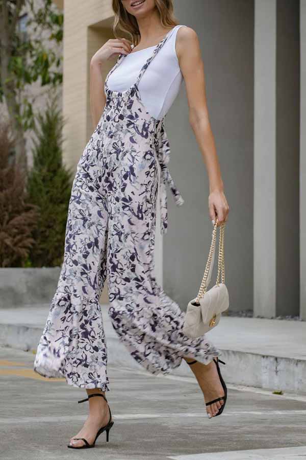 Loose Thin Printed Wide Leg Pants