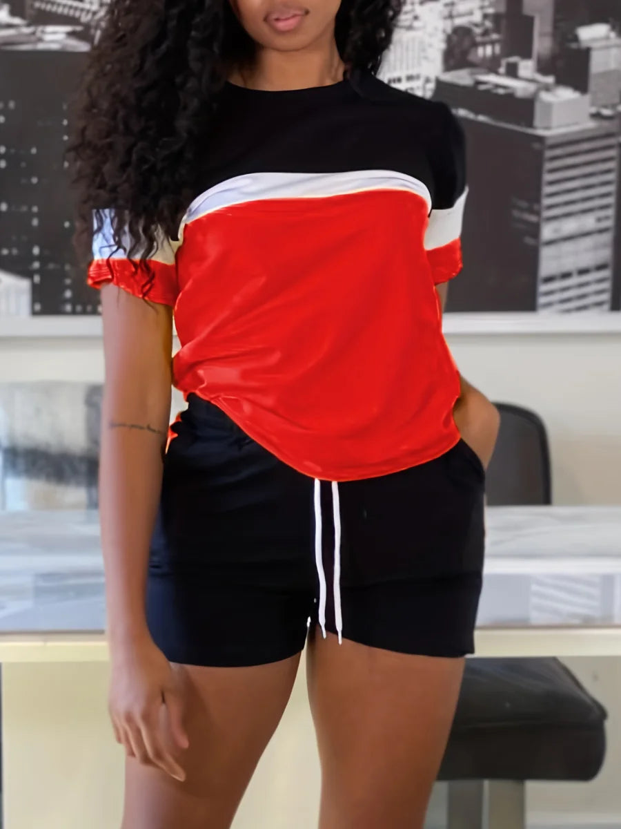 Summer Shorts Set ’s Two Piece Sets Short Sleeve T-shirts Top