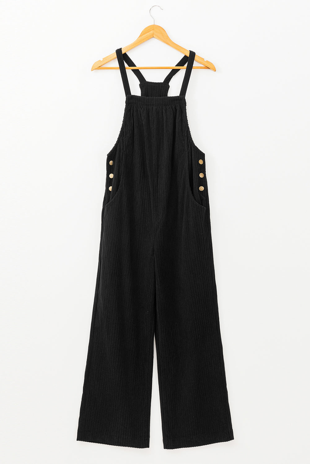Color Pocketed Corduroy Overall