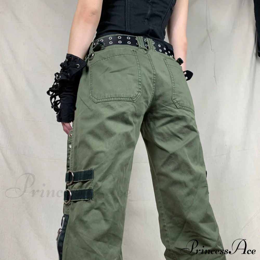 Bandage Low Waist Cargo Pants