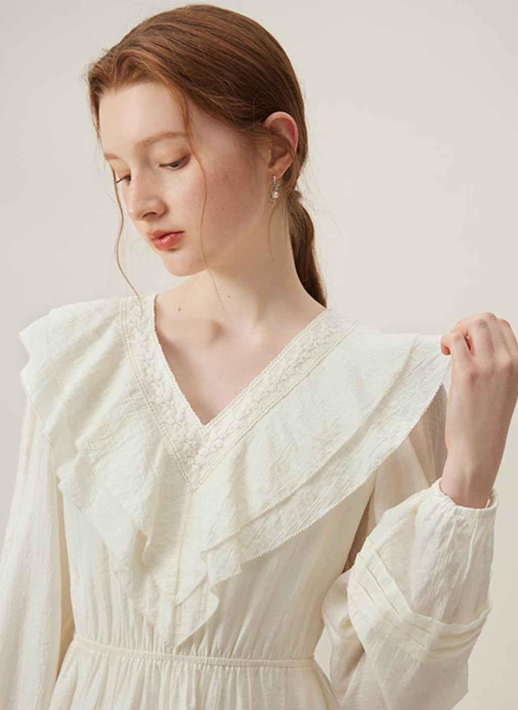 Ruffle Lace Cotton Dress