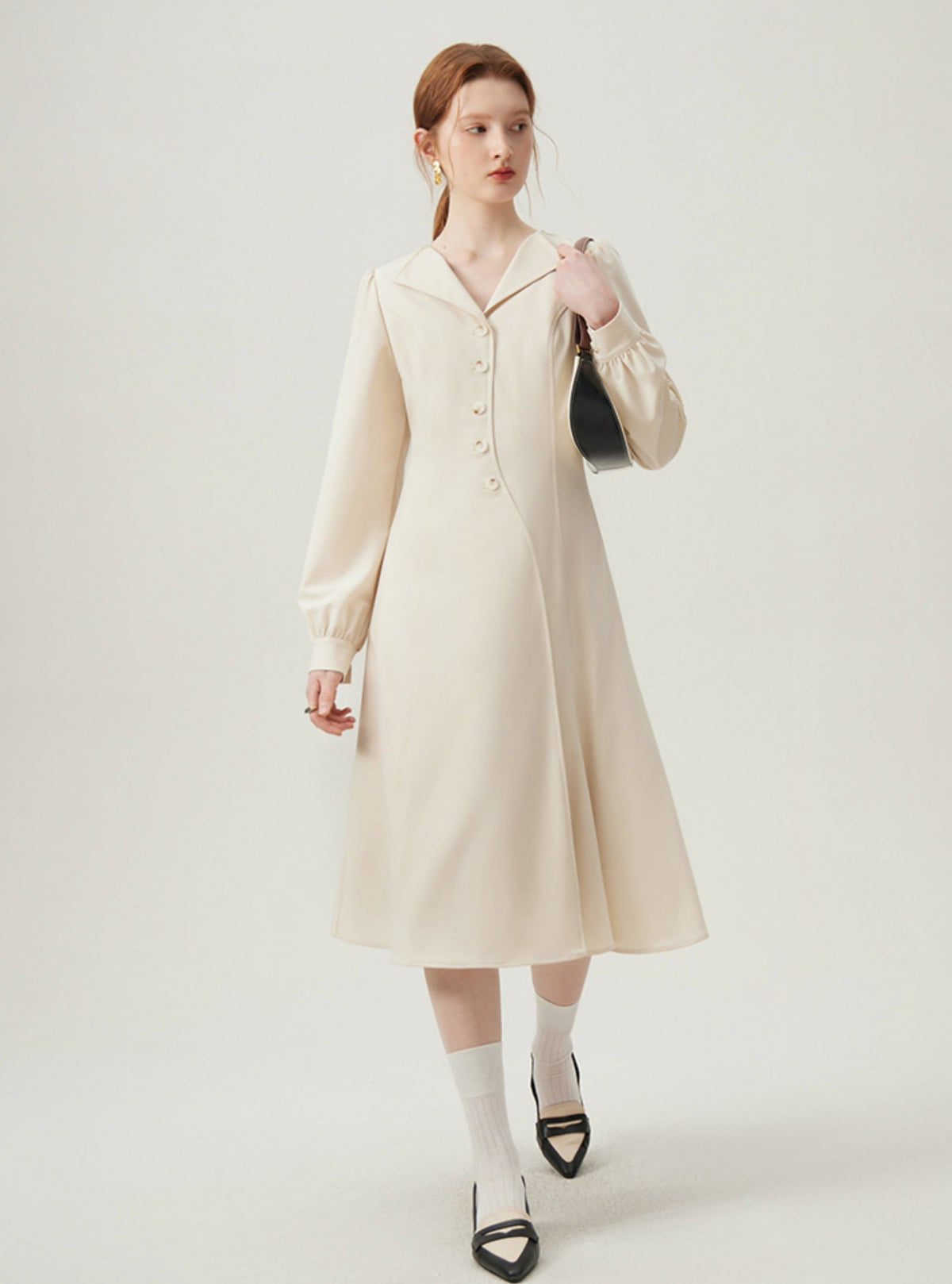 Bishop Sleeve Coat Dress