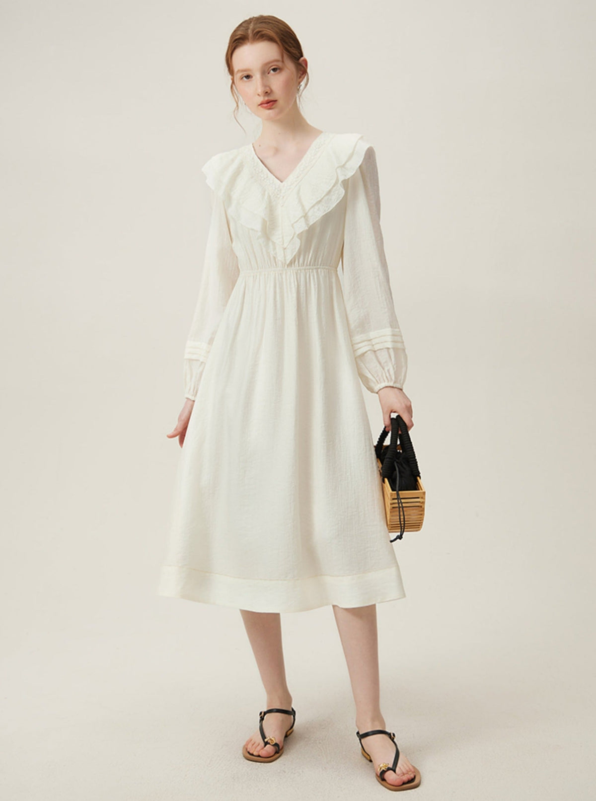 Ruffle Lace Cotton Dress